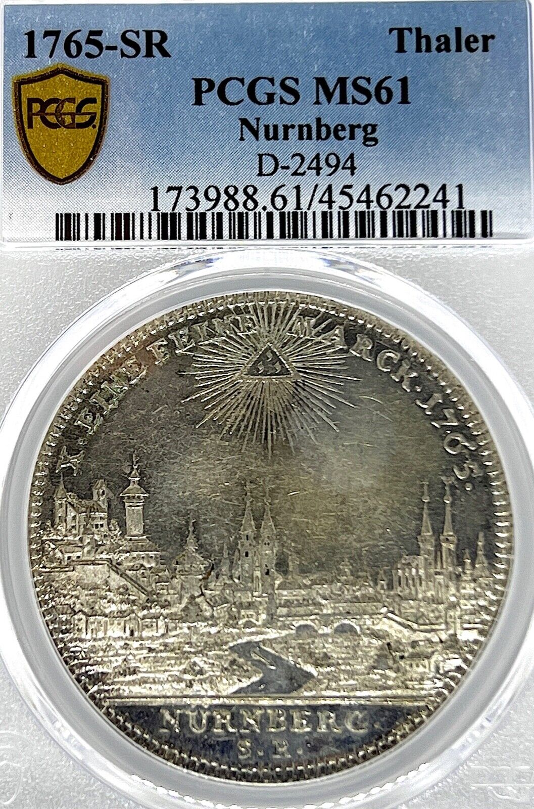 フランス 1813B 5フラン銀貨 ニュルンベルク 1768 都市景観ターラーエンタメ/ホビー
