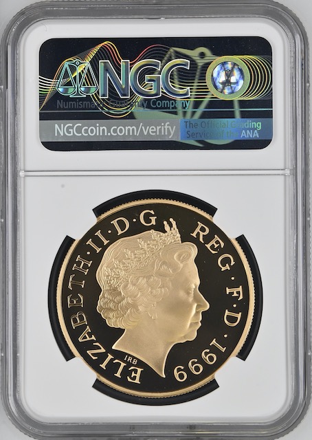 イギリス1999年ダイアナ5ポンド金貨NGC PF69UCAM画像