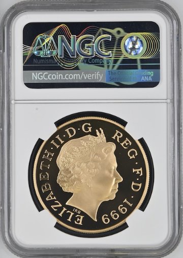 イギリス1999年ダイアナ5ポンド金貨NGC PF69UCAM画像