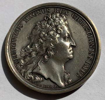 フランス1710年ルイ14製銀メダル画像