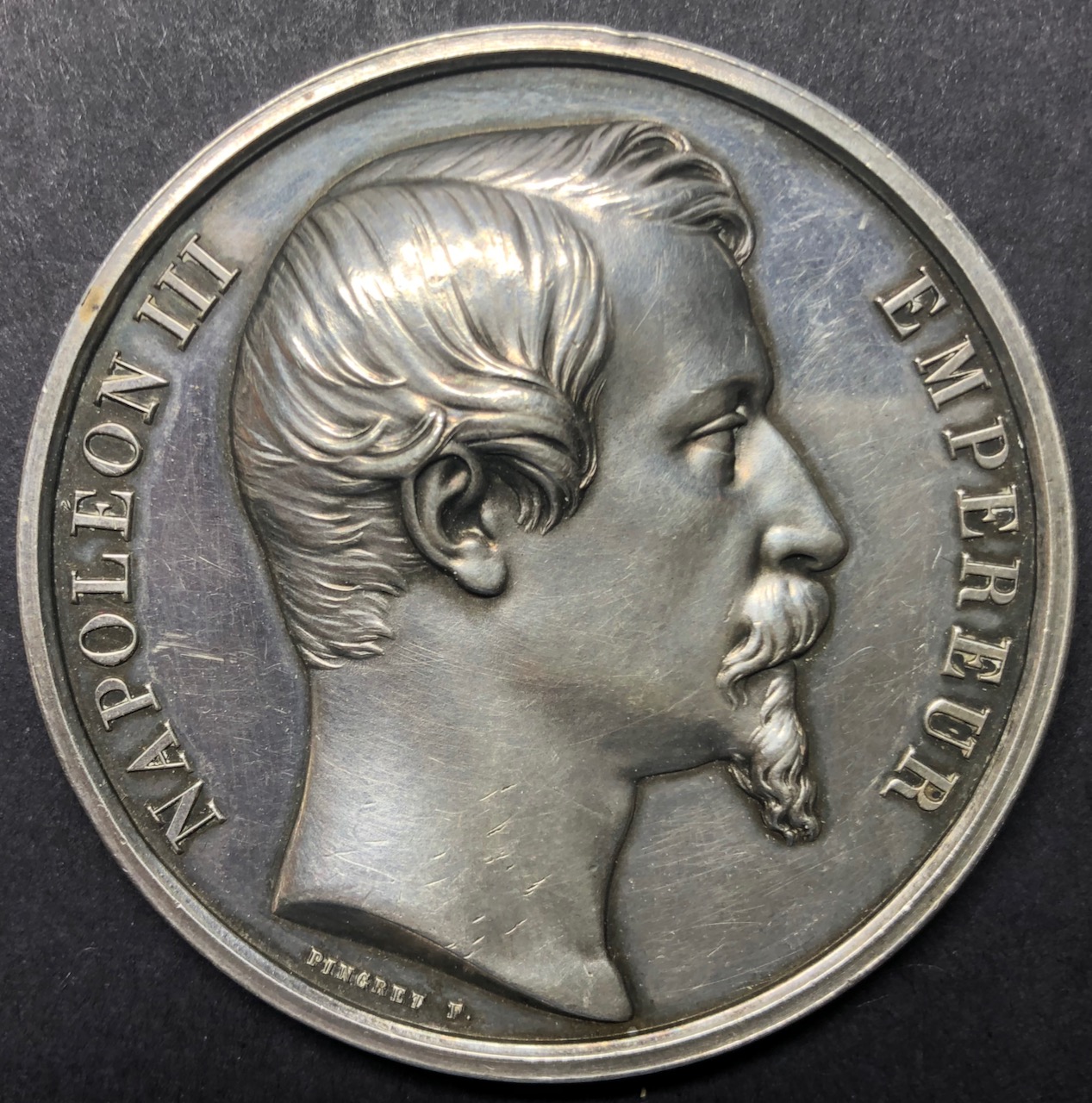 フランス1862年ナポレオン3世銀メダル画像