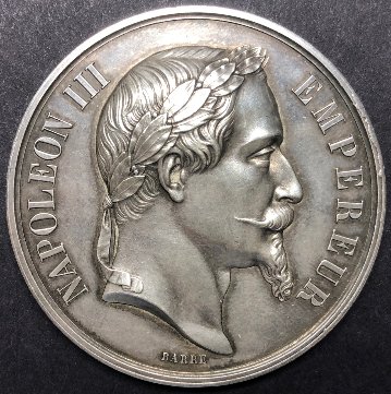 フランス1865年ナポレオン3世銀メダル＃2画像