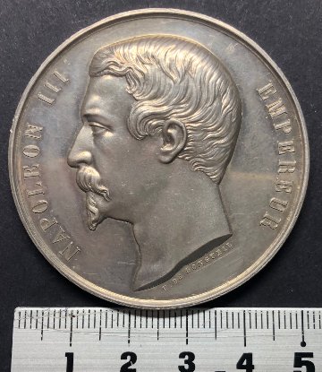 フランス1861年ナポレオン3世銀メダル画像
