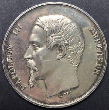 フランス1858年ナポレオン3世銀メダル画像