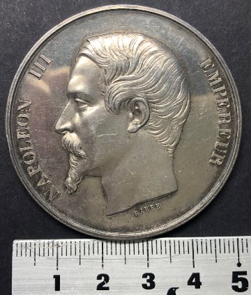 フランス1858年ナポレオン3世銀メダル画像