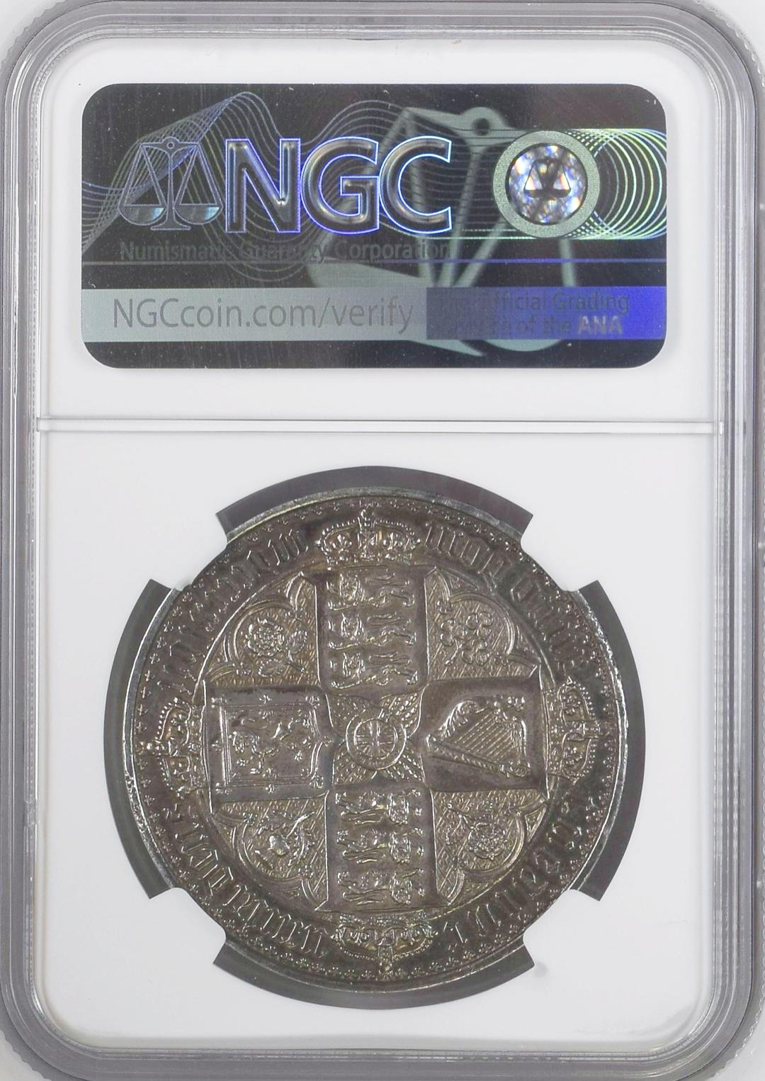 イギリス1847年ゴシッククラウン銀貨NGS PF61画像