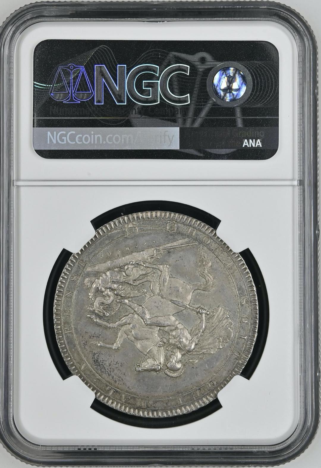 イギリス1818年ジョージ3世クラウン銀貨NGC MS64画像