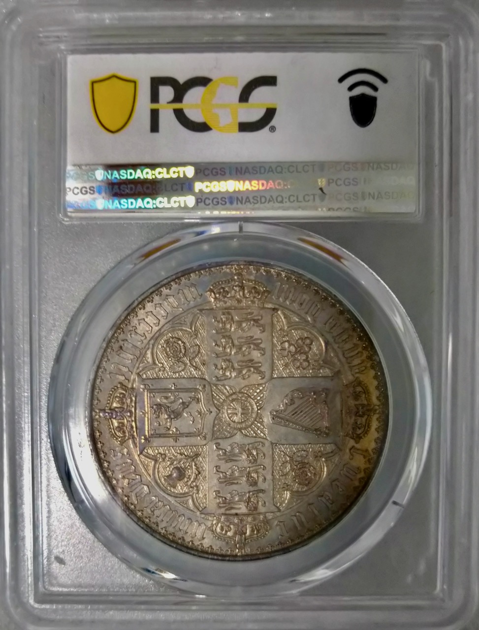 イギリス1847年ゴシッククラウン銀貨PCGS PR62画像