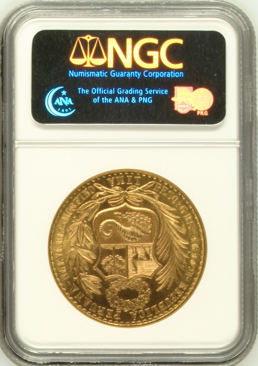 ペルー1963年100ソル金貨MS64画像