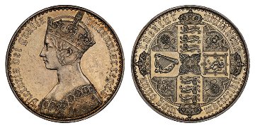 イギリス1847年ゴシッククラウン銀貨NGC PF61画像