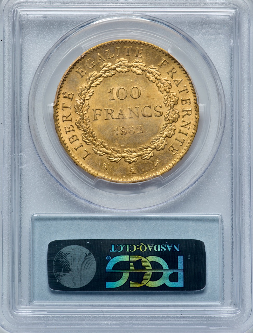 フランス1882年エンジェル 100フラン金貨 PCGS MS64画像