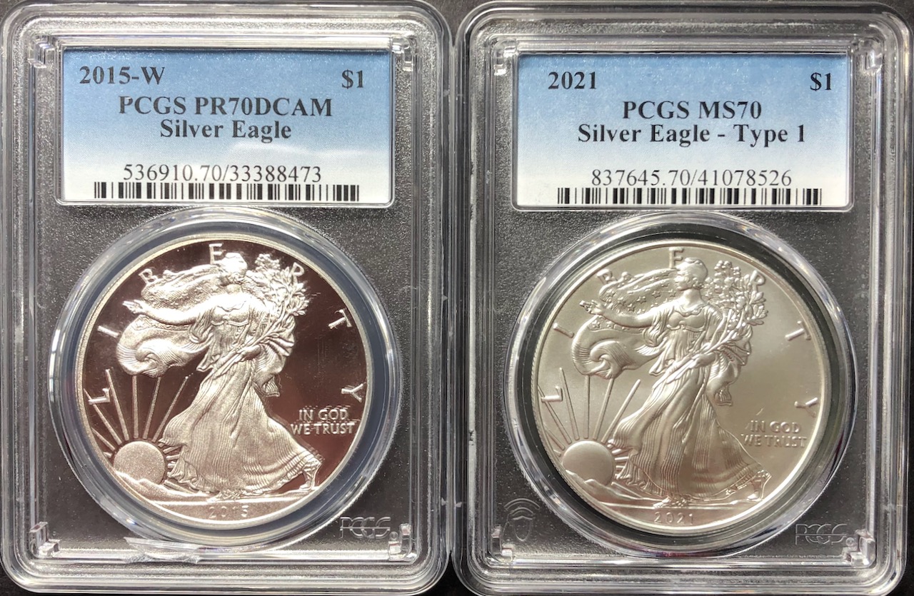 アメリカンイーグル銀貨PCGS PR70DCAM プルーフ画像