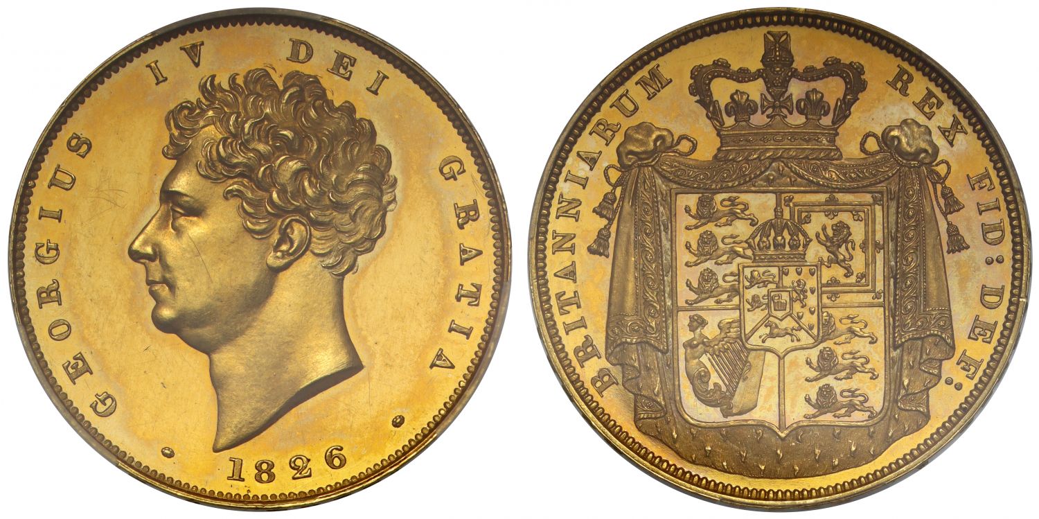 イギリス1826年ジョージ4世2ポンド金貨NGC PR63CAM画像