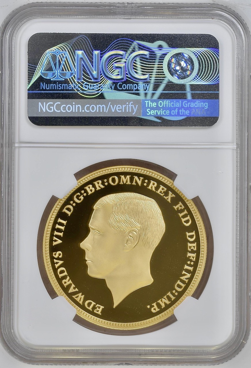 イギリス1937年/2021年エドワード8世5ポンド金貨 NGC PF70UCAM リストライク画像
