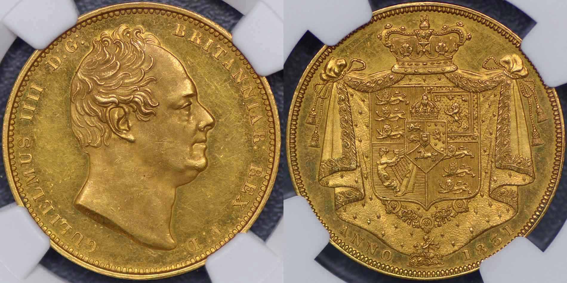 商談中 イギリス1831年ウイリアム4世2ポンド金貨NGC PF62CAM画像