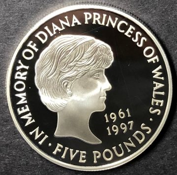 イギリス1999年ダイアナ5ポンド銀貨 / 箱証明書付 ②画像