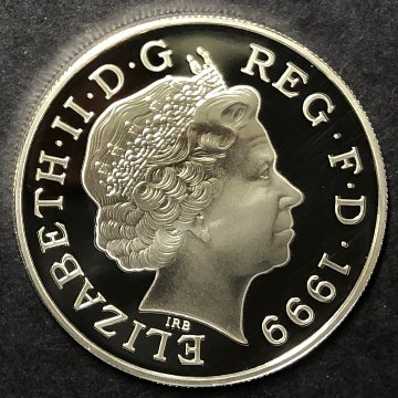 イギリス1999年ダイアナ5ポンド銀貨 / 箱証明書付 ②画像