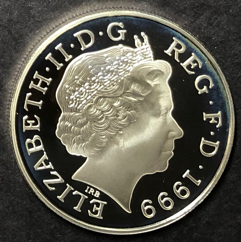 イギリス1999年ダイアナ5ポンド銀貨 / 箱付 ③画像