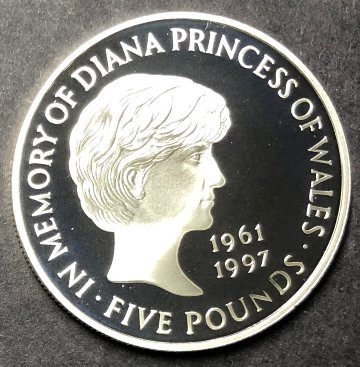 イギリス1999年ダイアナ5ポンド銀貨 / 箱付 ③画像