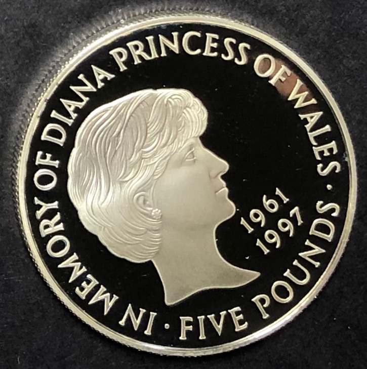 イギリス1999年ダイアナ5ポンド銀貨 / 箱付 ④画像