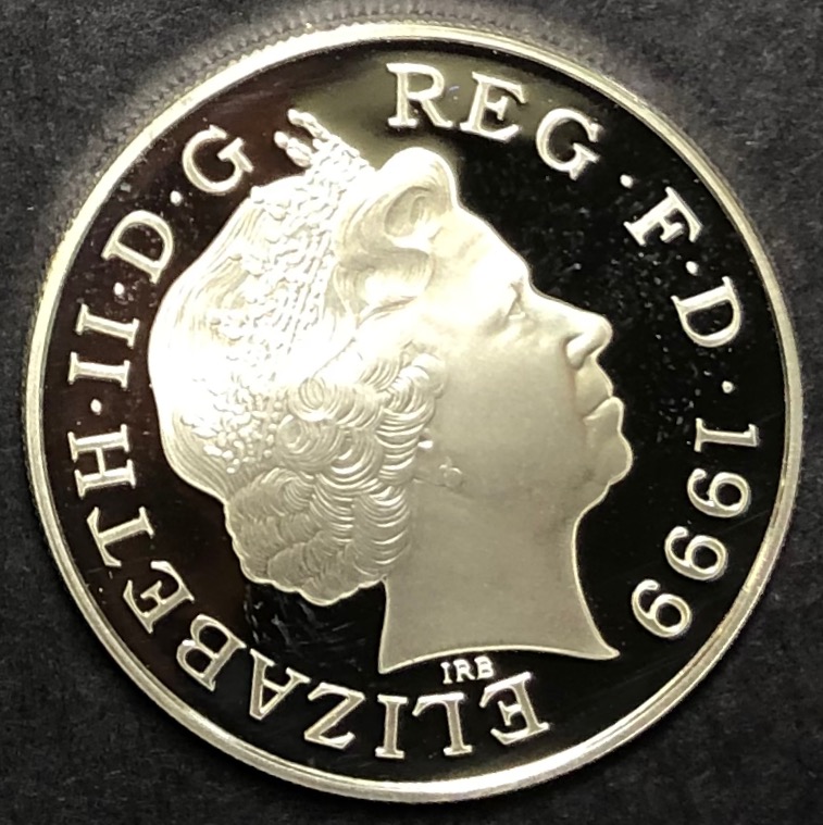 イギリス1999年ダイアナ5ポンド銀貨 / 箱付 ④画像
