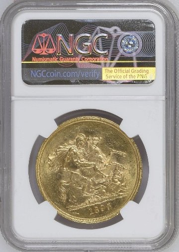 イギリス1893年5ポンド金貨NGC MS60画像