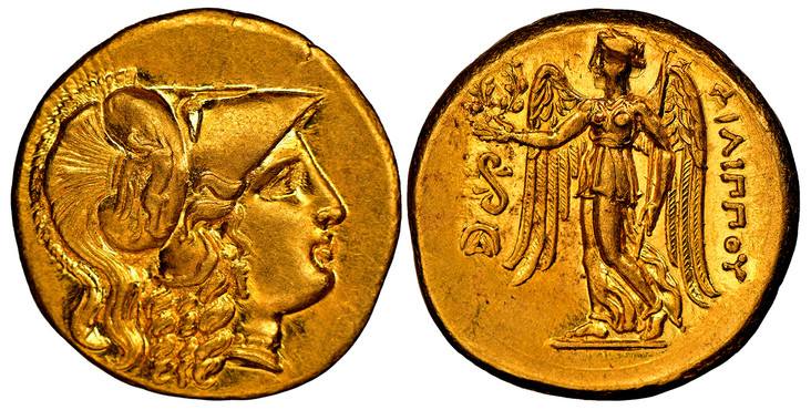 古代ギリシャ BC323-317 フィリップ3世スターテル金貨 NGC MS 5/5 4/5画像