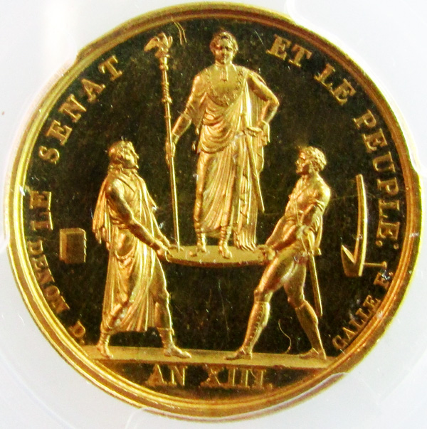 フランス1804年ナポレオン1世戴冠金メダル PCGS SP61画像