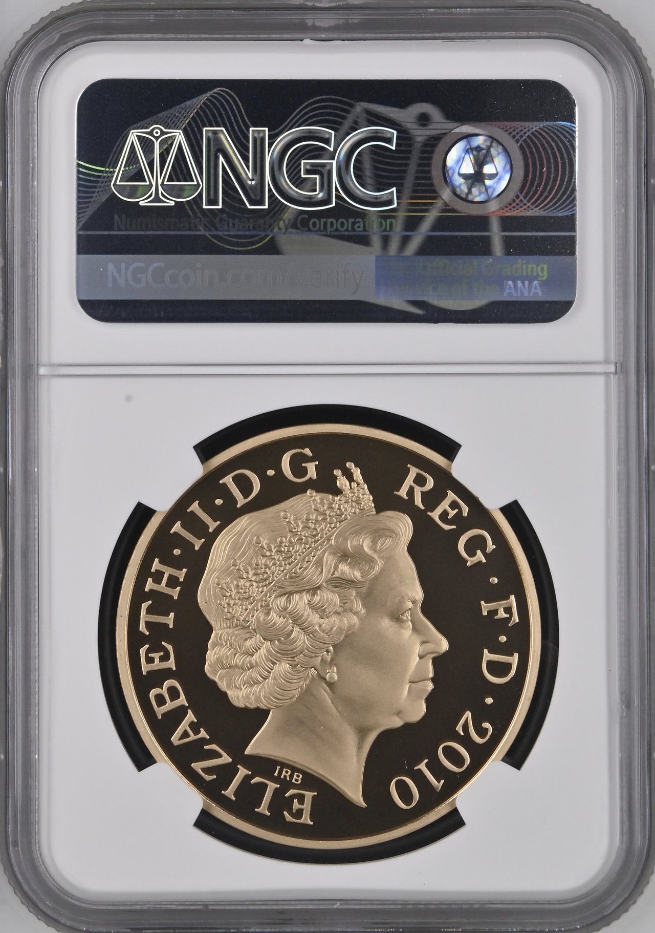 イギリス2010年王政復古 5ポンド金貨 NGC PF70 UCAM画像
