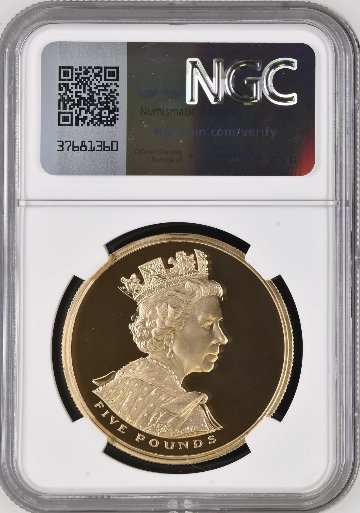 イギリス2002年ゴールデンジュビリー5ポンド金貨 NGC PF70 UCAMの画像