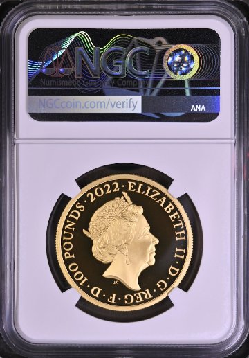 イギリス2022年ジョージ1世100ポンド金貨 NGC PF70 UCAM画像