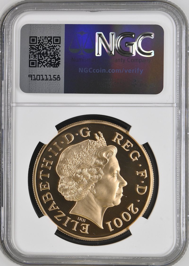 イギリス2001年ヴィクトリア没後100年5ポンド金貨NGCPF70UCAM画像