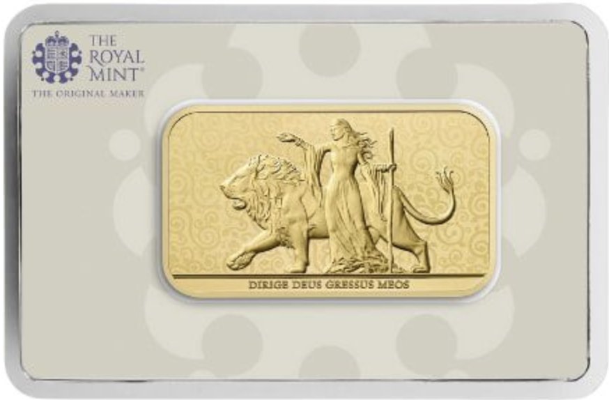 イギリスロイヤルミント ウナ＆ライオン 1オンス 金の延棒画像