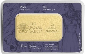 イギリスロイヤルミント ウナ＆ライオン 1オンス 金の延棒の画像
