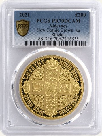アルダニー2021年ニューゴシッククラウン金貨PCGS PR70DCAMの画像