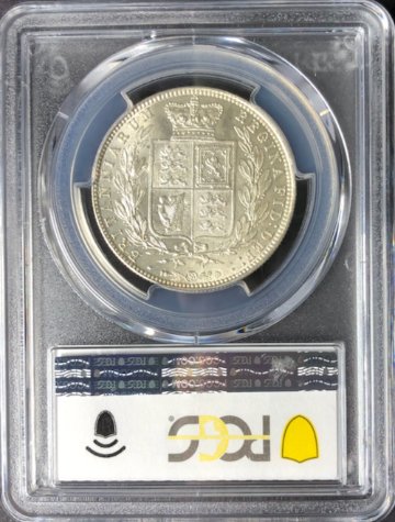 イギリス1874年ヴィクトリアハーフクラウン銀貨 PCGS MS62の画像