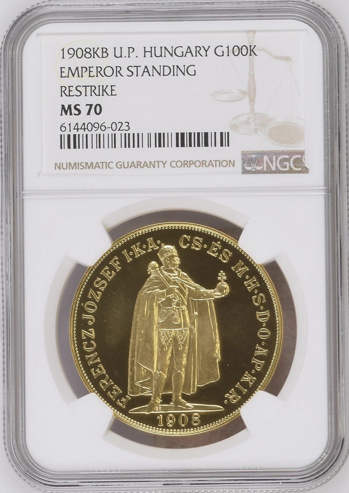 ハンガリー1908年リストライク 100コロナNGC MS70 | PREMIUM GOLD COIN