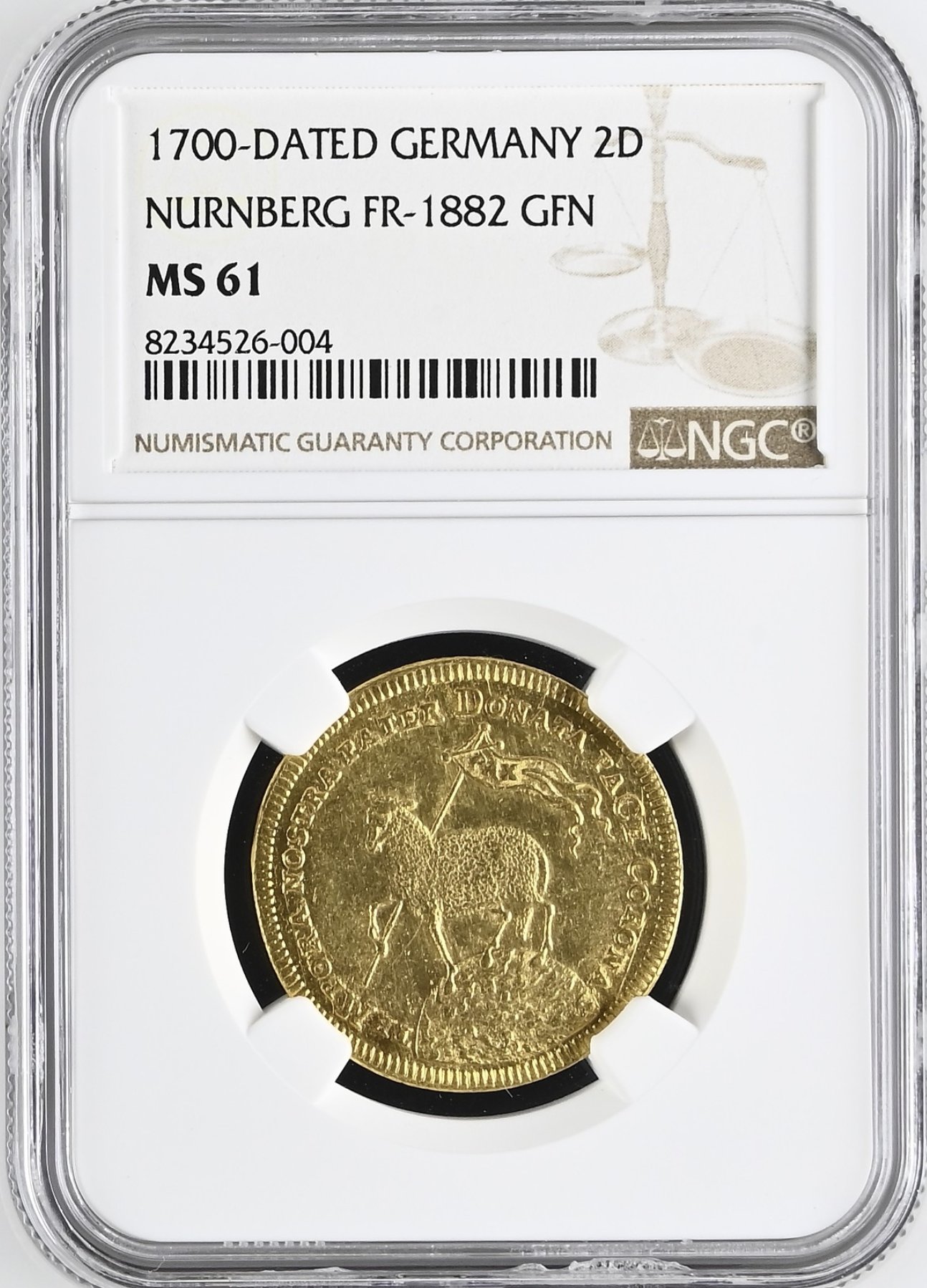 ドイツ1700年ニュルンベルク ラム2ダカット金貨 NGC MS61 | PREMIUM GOLD COIN