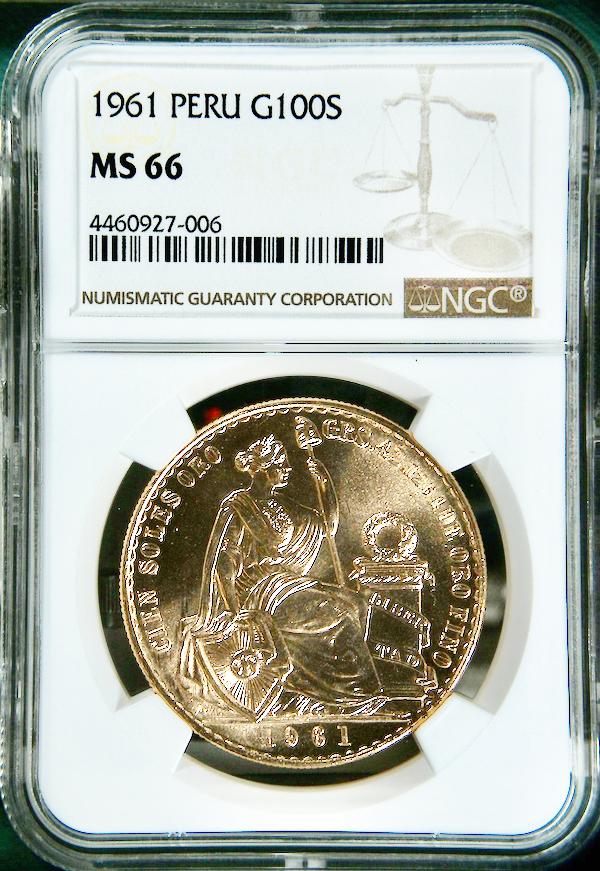 ペルー1961年100ソル金貨 NGC MS66 | PREMIUM GOLD COIN