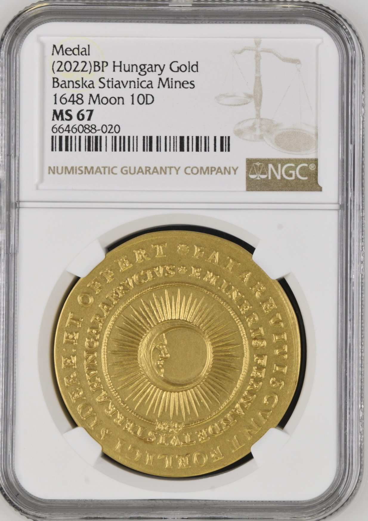 ハンガリー1648/2022年10ダカット金貨 Moon MS67 | PREMIUM GOLD COIN