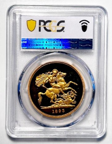 イギリス1893年ヴィクトリア5ポンド金貨 PCGS PR63 DCAMの画像