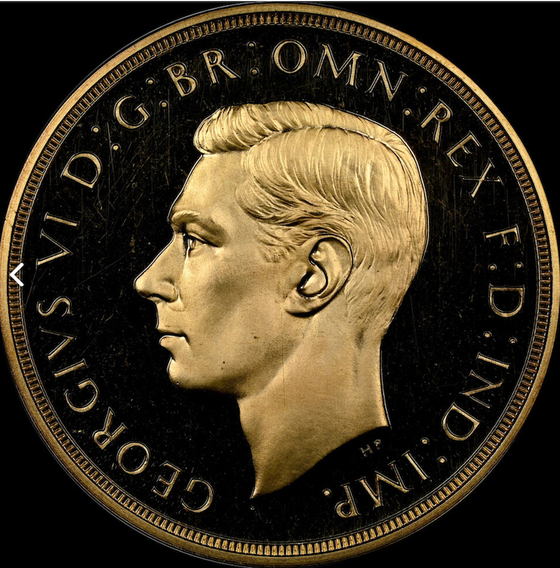 イギリス1937年ジョージ6世5ポンド金貨 NGC PF65 UCAMの画像