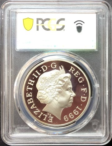 イギリス1999年ダイアナ5ポンド銀貨 PCGS PR68 DCAMの画像