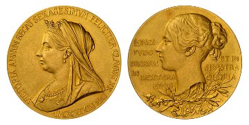 イギリス1897年ヴィクトリア戴冠60年大型金メダル NGC MS62の画像