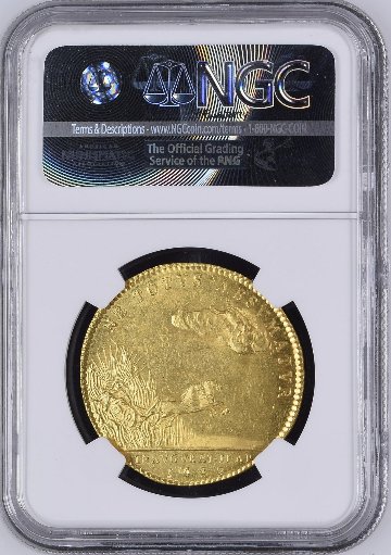 イギリス1869年ウイリアム＆メアリー戴冠大型ゴールドメダル NGC AU58の画像