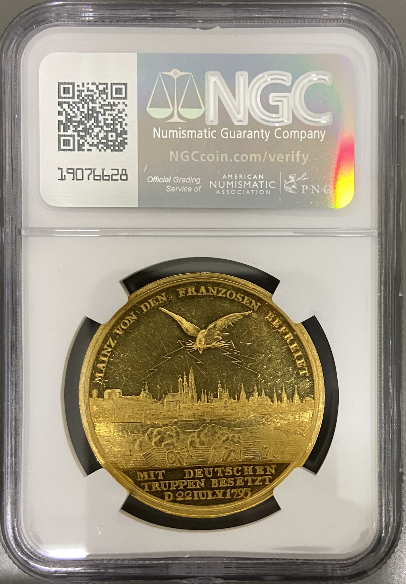 ドイツプロイセン1793年ヴィルヘルム2世金メダルNGC UNC DETAILS 280万円に値下げの画像