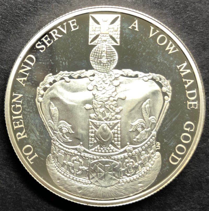 イギリス2013年戴冠60年5ポンドピエフォ銀貨の画像