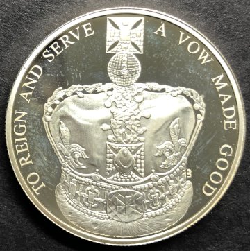 イギリス2013年戴冠60年5ポンドピエフォ銀貨の画像