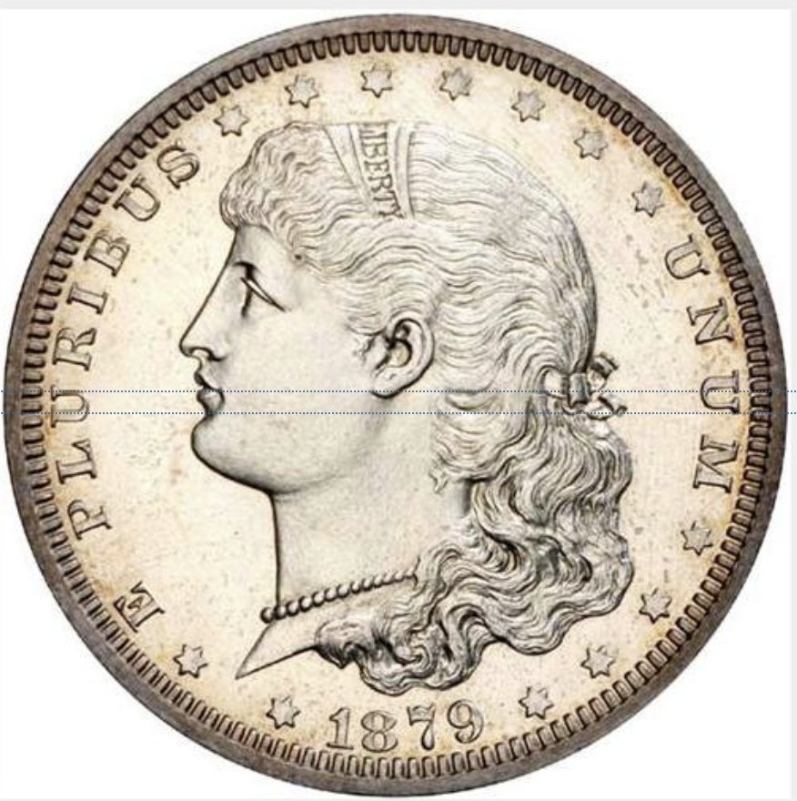 アメリカ1879年スクールガールダラー2オンスラウンドの画像