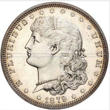 アメリカ1879年スクールガールダラー2オンスラウンドの画像